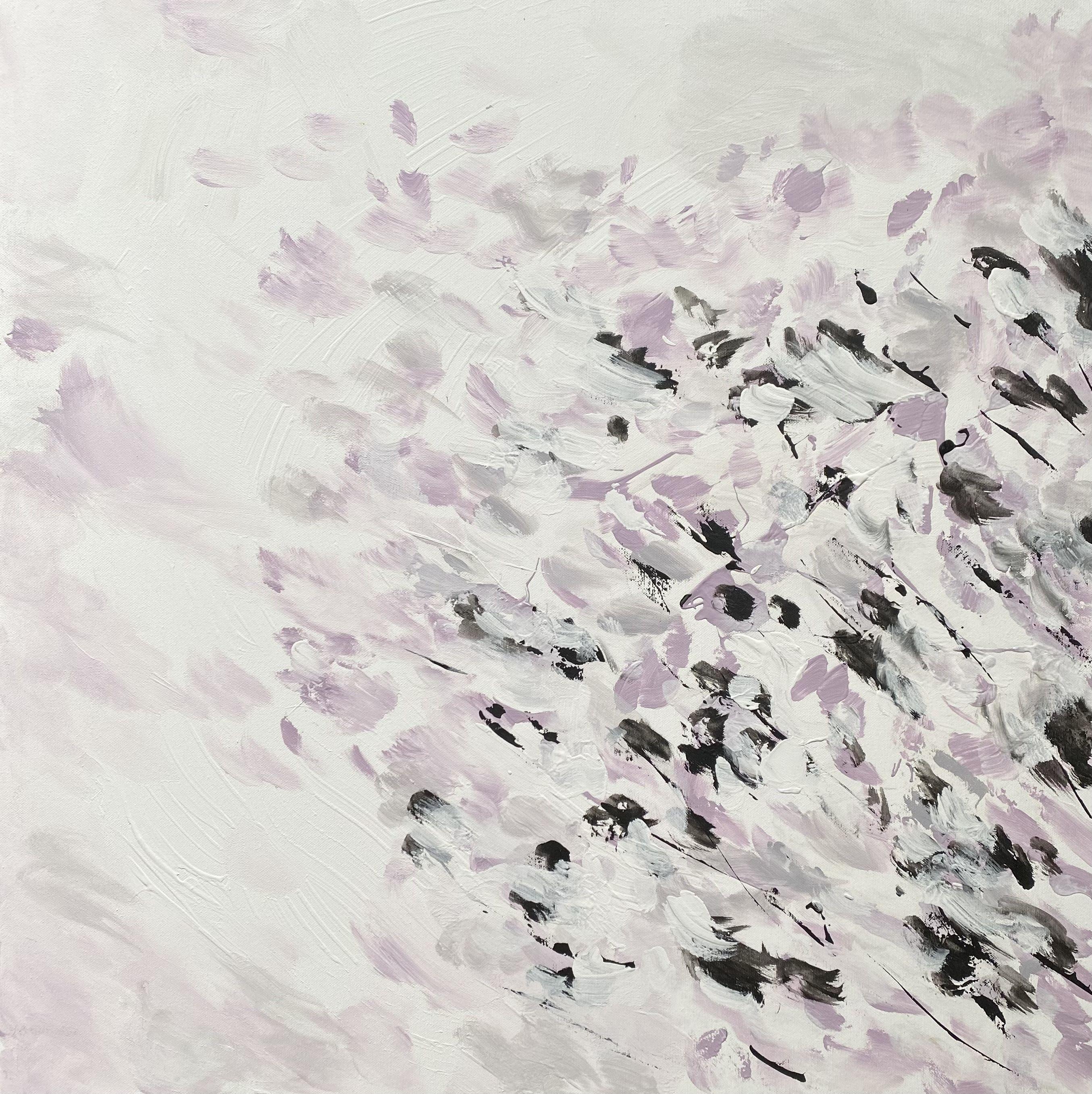 Abstract Painting di Andreea Zecheru - Un tocco di primavera (Magnolia), Pittura, Acrilico su tela