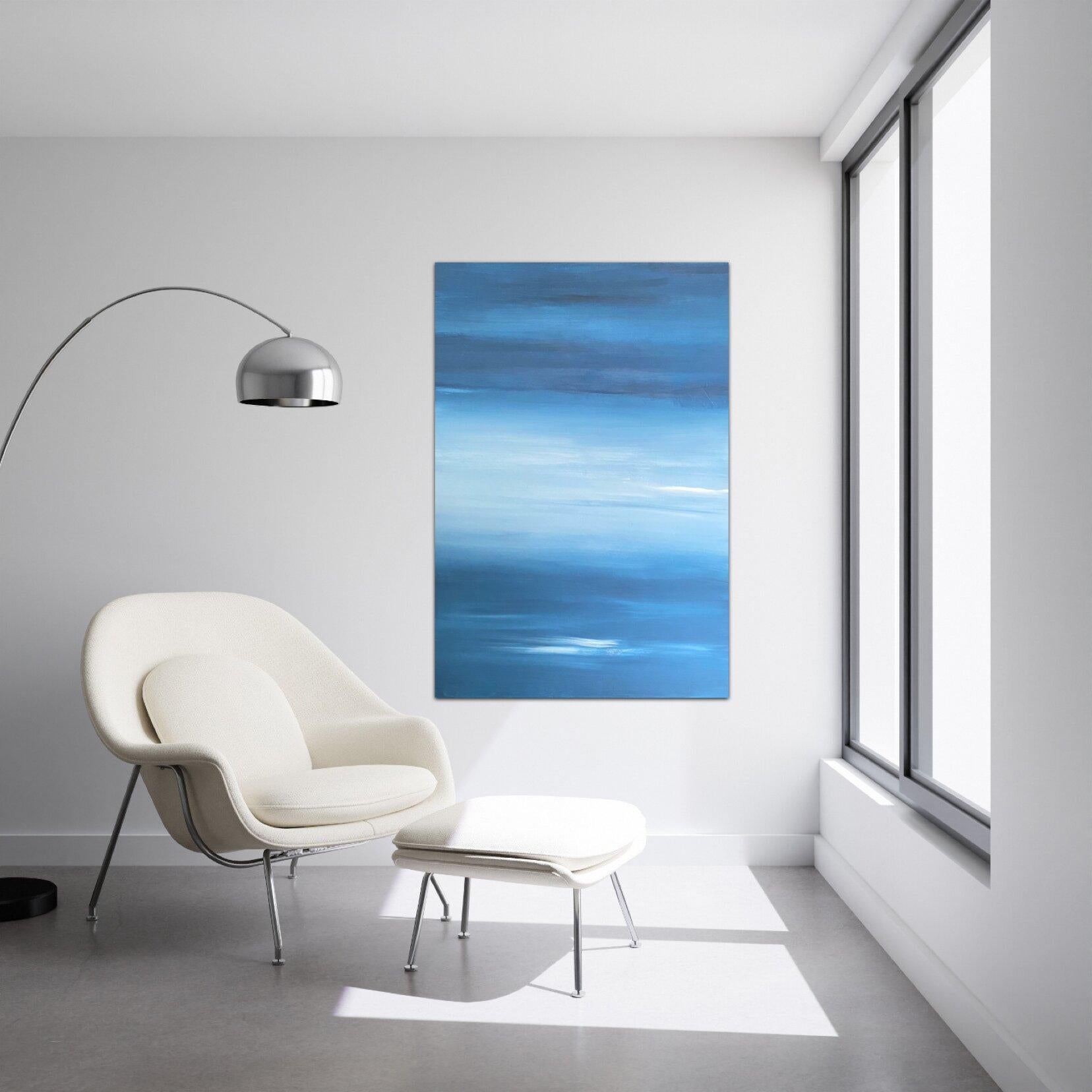 Crepuscolo sul mare, Pittura, Acrilico su tela - Painting Astratto di Andreea Zecheru