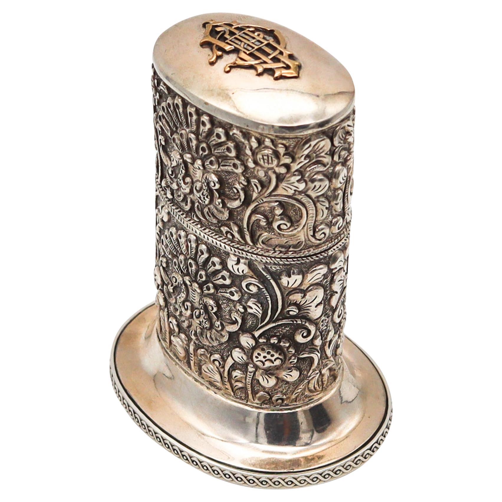 ANDREI ANDREEV ALEKSANDROV 1908 Desk Petrol Lighter In .875 Sterling 
Gold