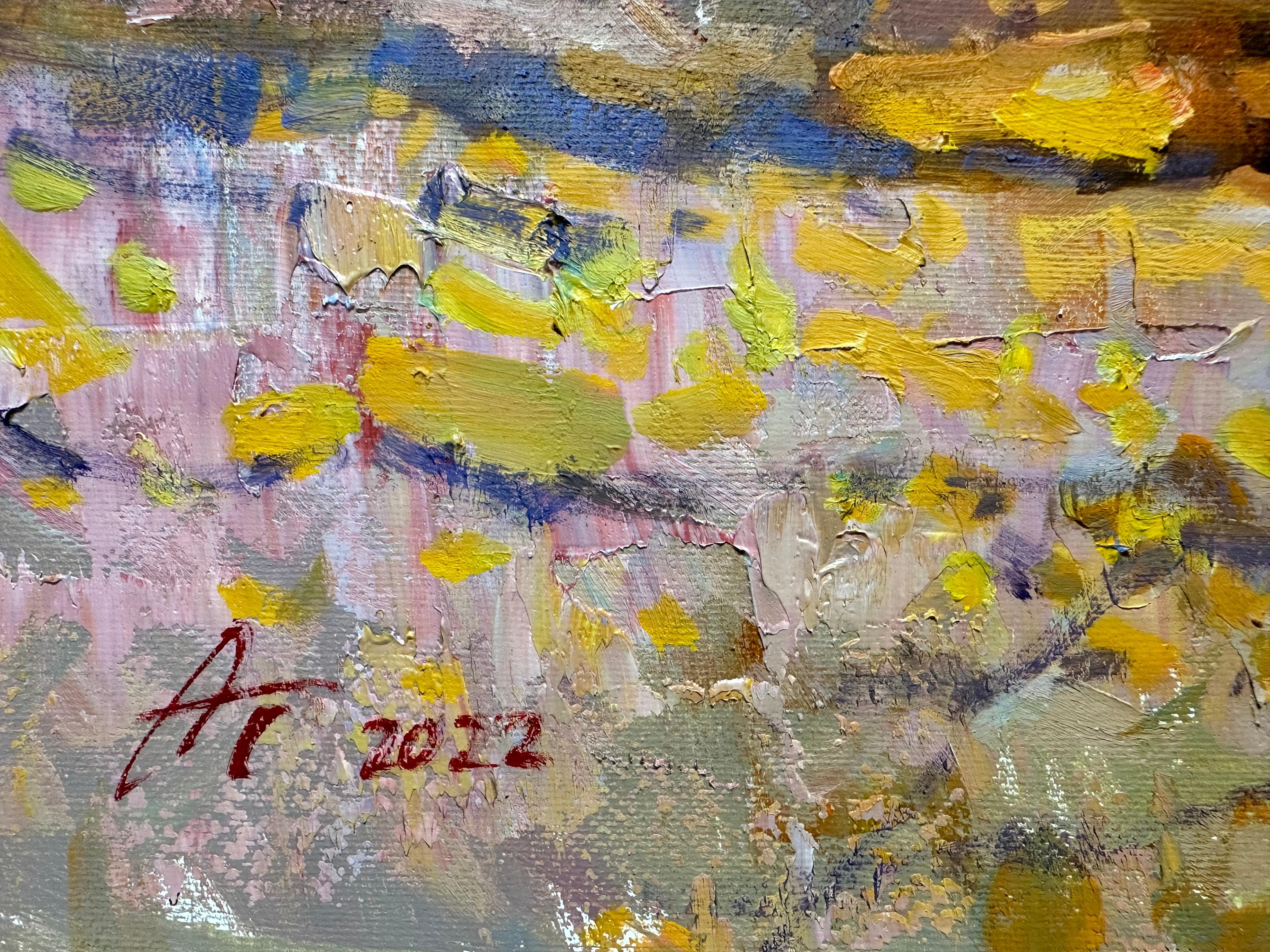 Bosque otoñal Pintura al óleo original enmarcada Paisaje de Andrei Belaichuk en venta 1