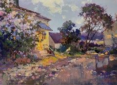 Originales impressionistisches Ölgemälde „Abendhof“ von Andrei Belaichuk, Andrei Belaichuk