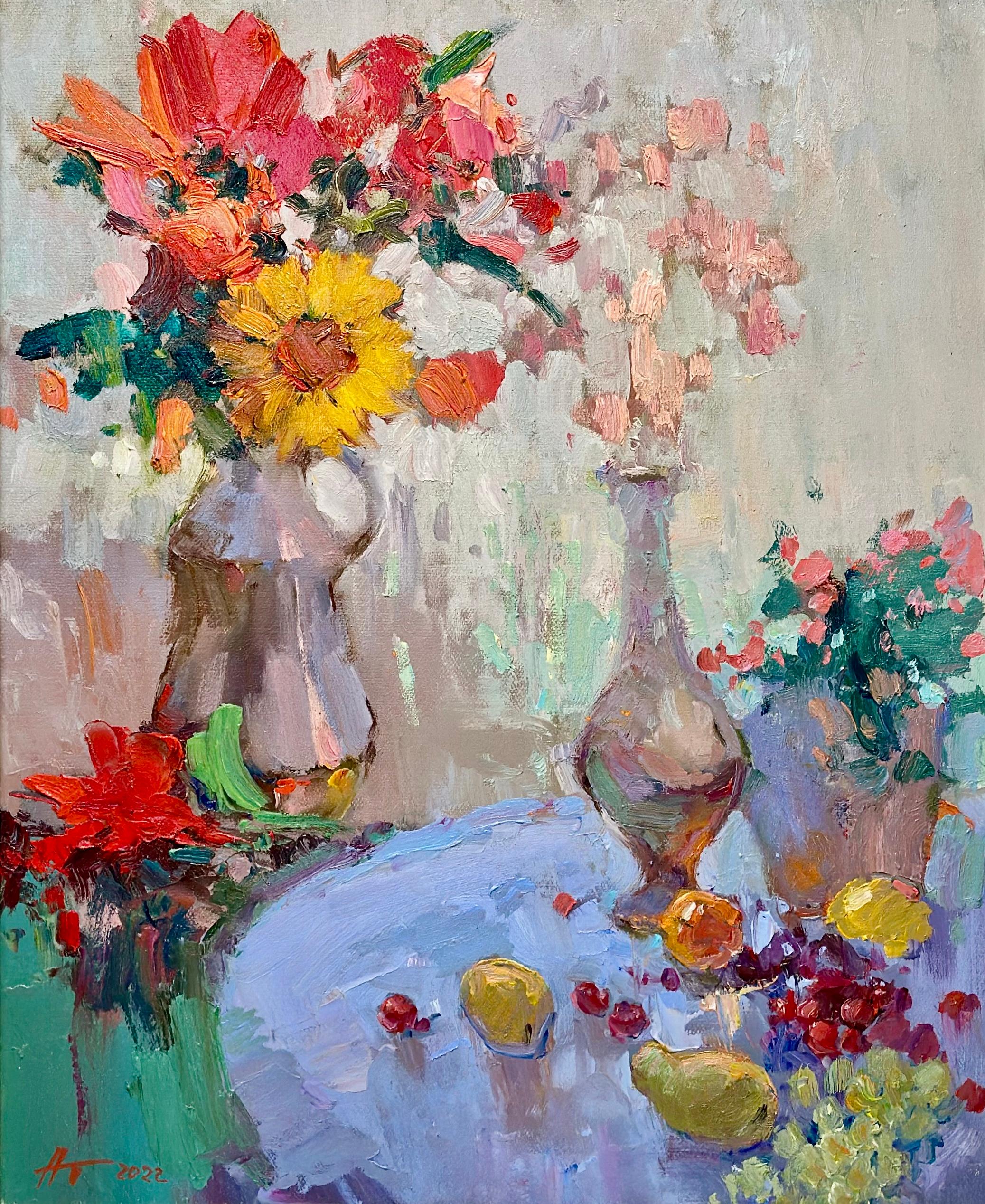 Abendliches Stillleben (Impressionismus), Painting, von Andrei Belaichuk