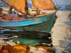 Light Wind in the Sails Original Impressionist Oil Painting by Andrei Belaichuk