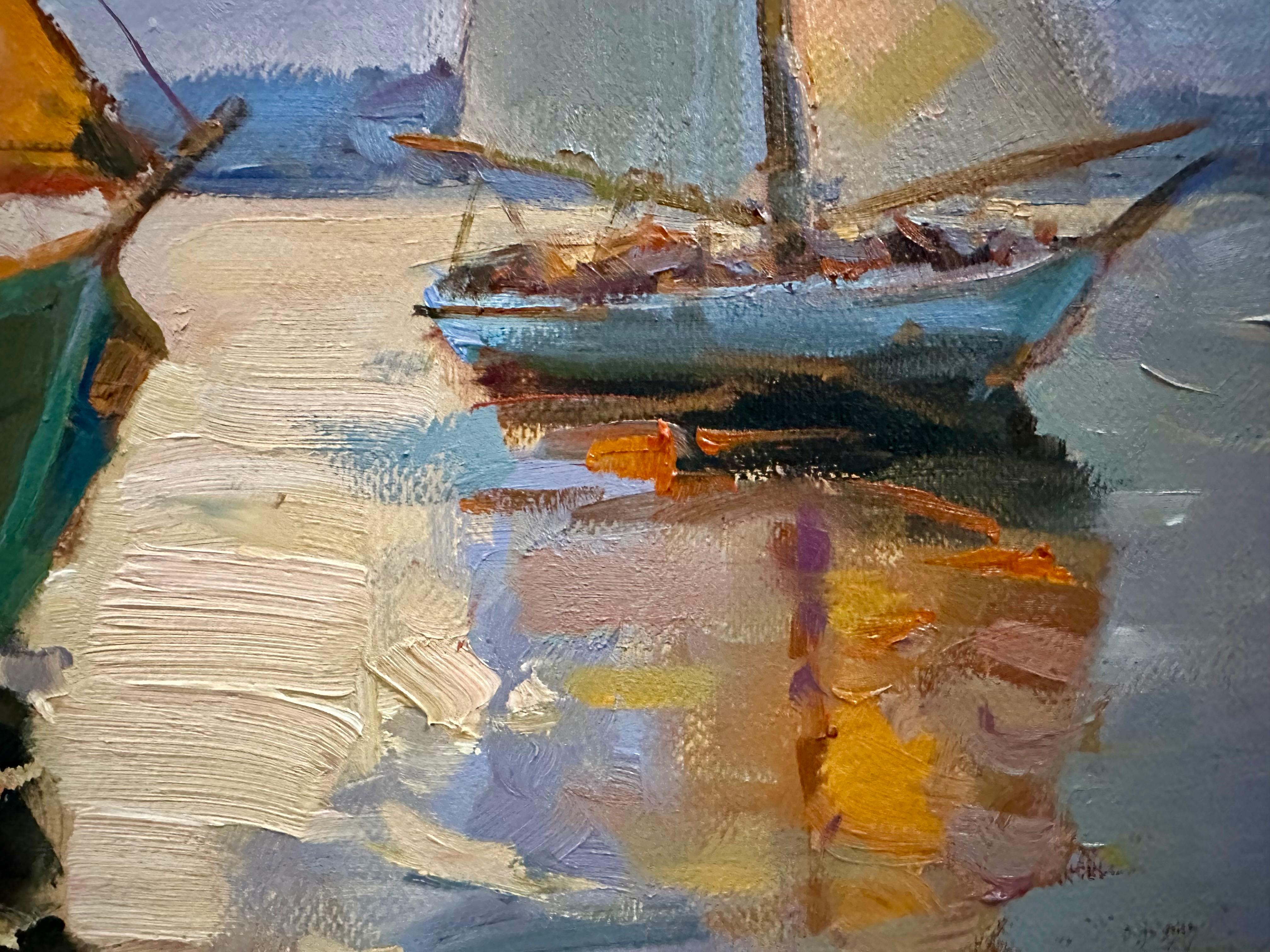Light Wind in the Sails Original Impressionist Oil Painting by Andrei Belaichuk For Sale 3
