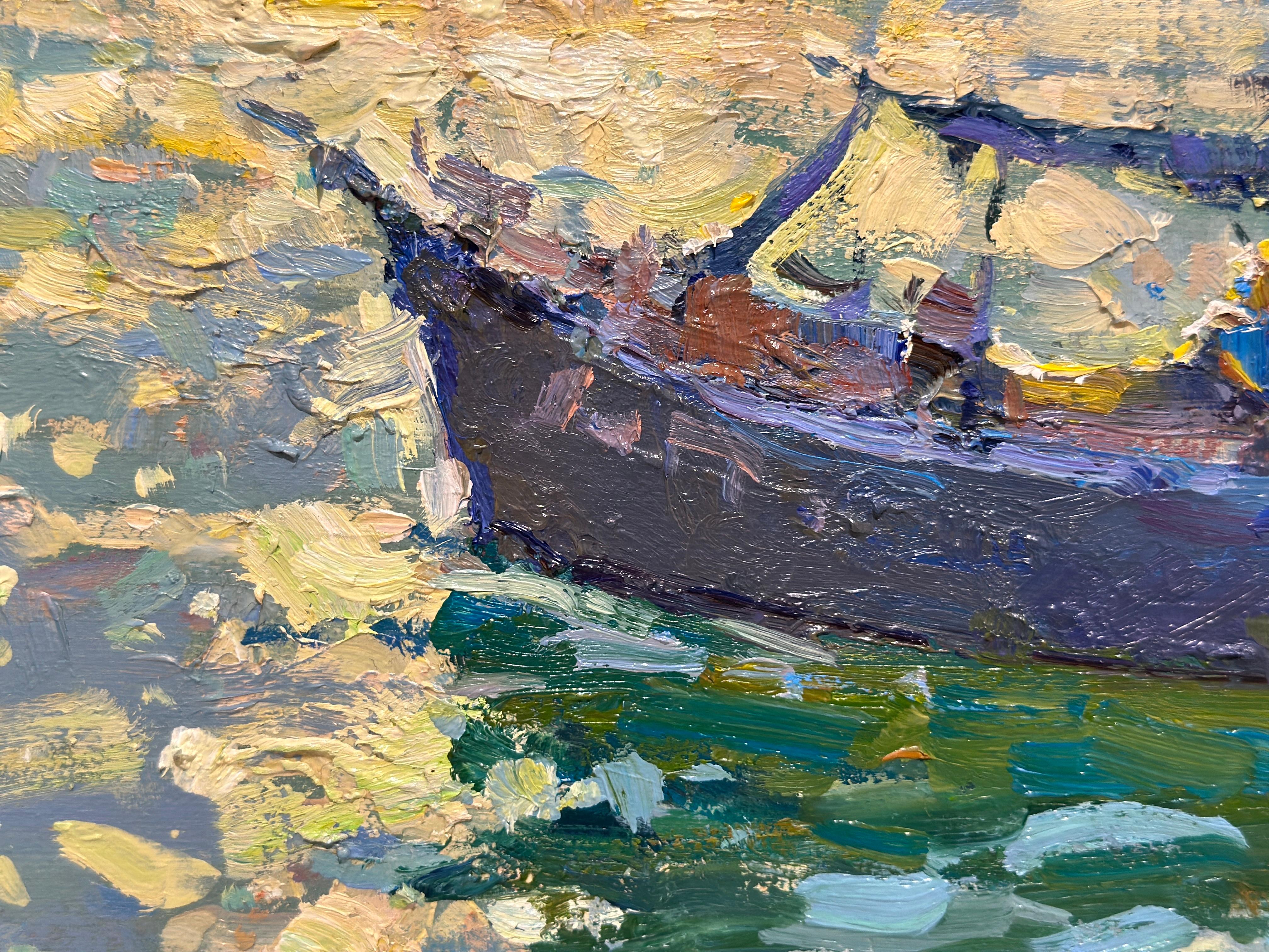 Meeresabenteuer (Grau), Landscape Painting, von Andrei Belaichuk