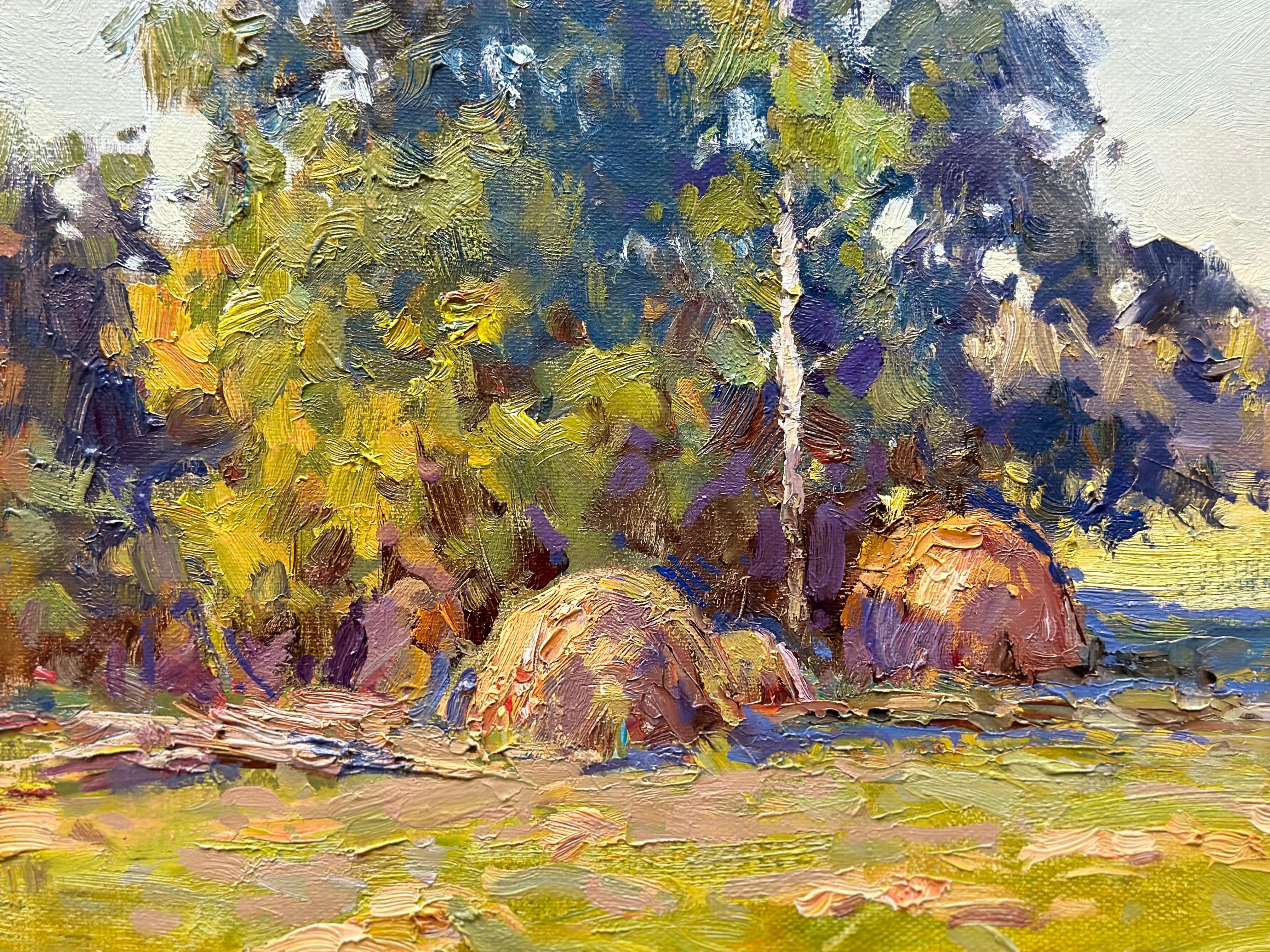 Mattina - Landscape Painting Marrone di Andrei Belaichuk
