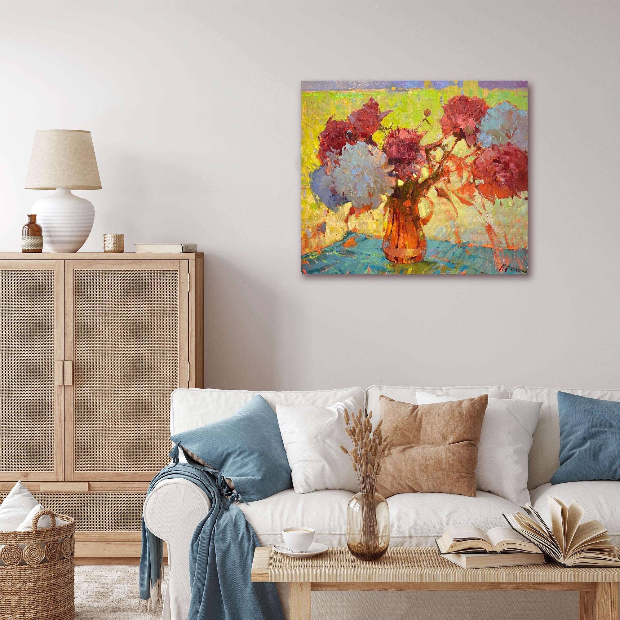 Peonie. Valzer del fuoco - Painting di Andrei Belaichuk