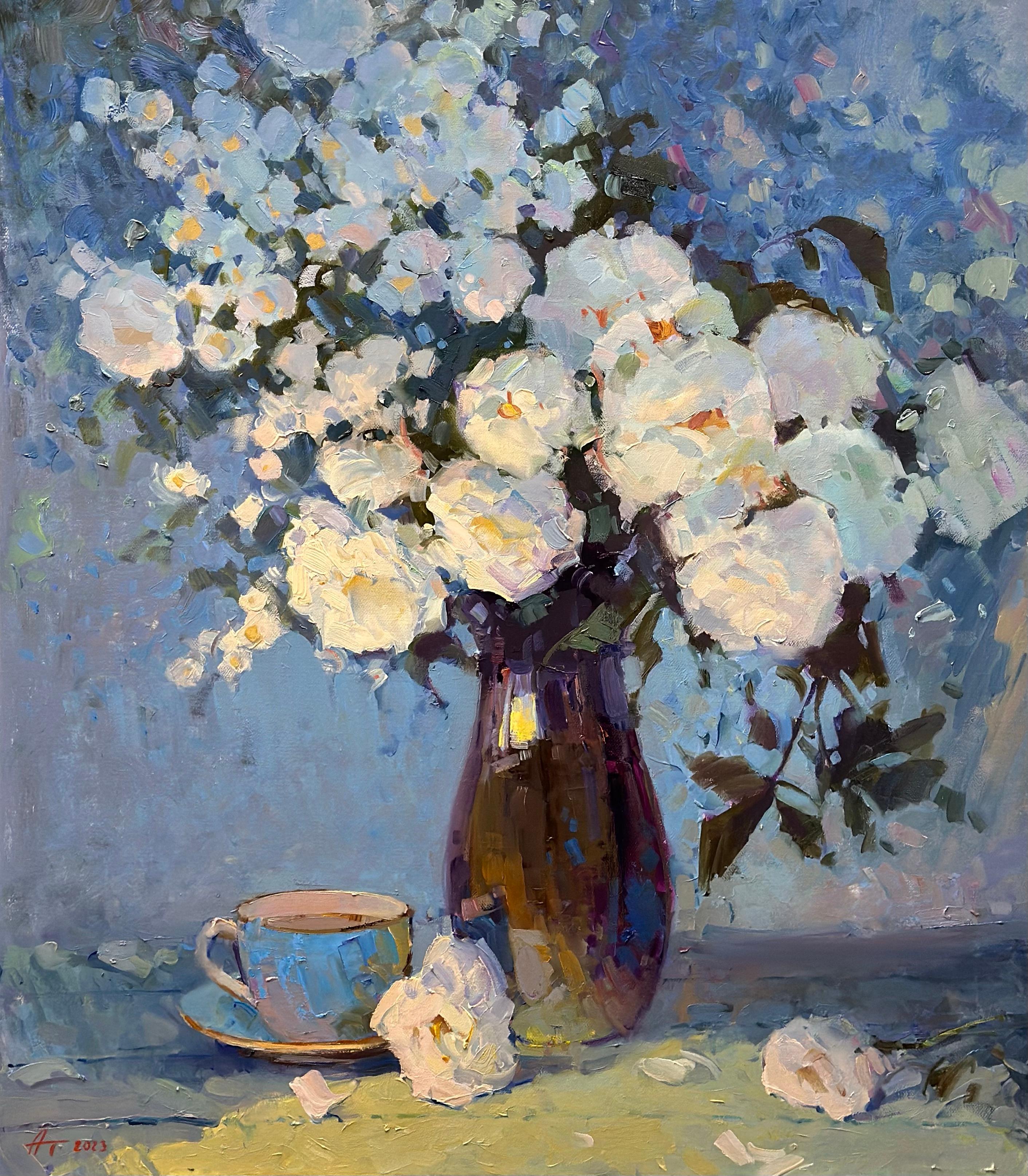 Andrei Belaichuk Landscape Painting - Roses and Jasmine Tea