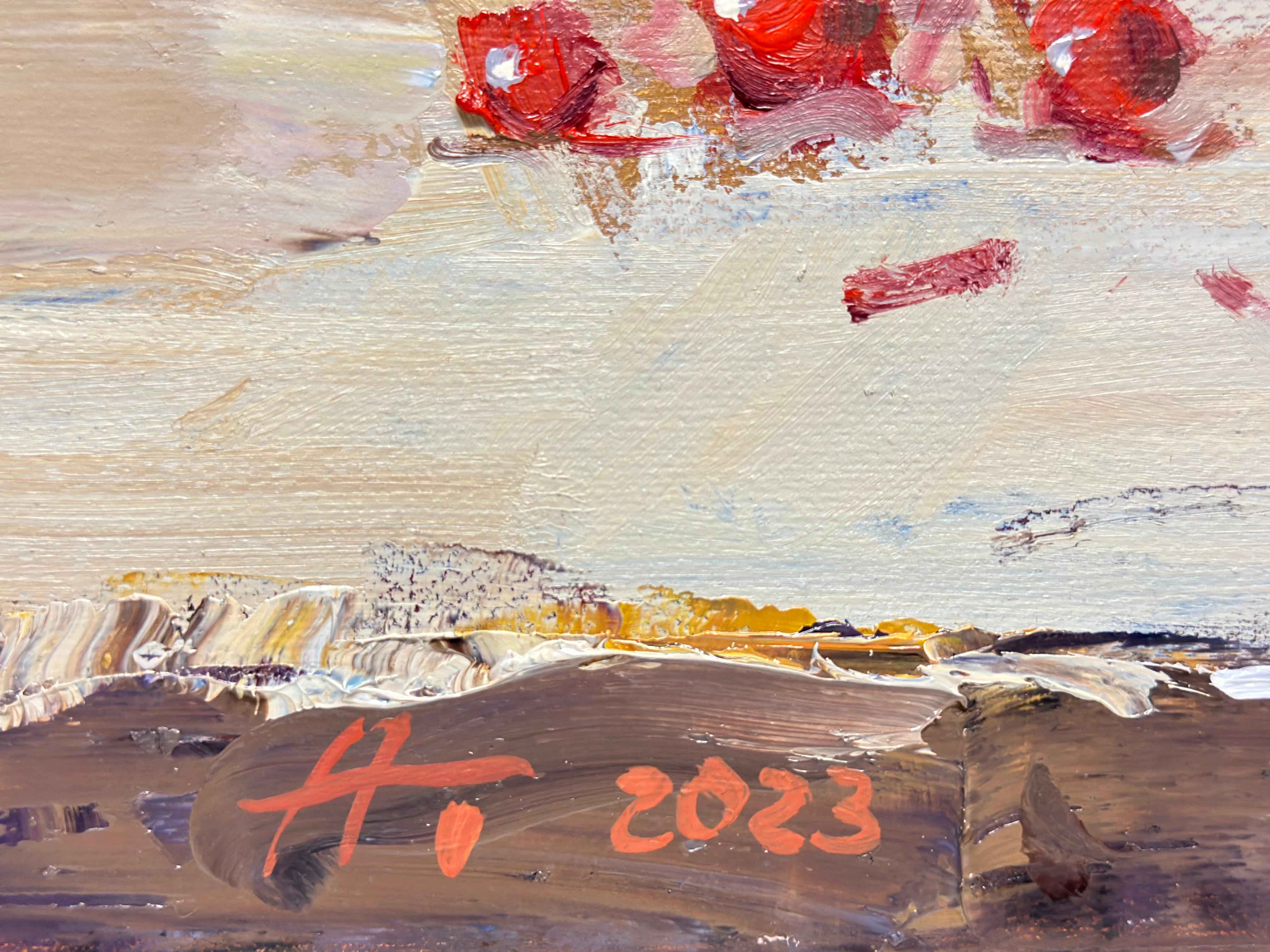 Inspiración Rubí - Still-Life Painting Beige de Andrei Belaichuk