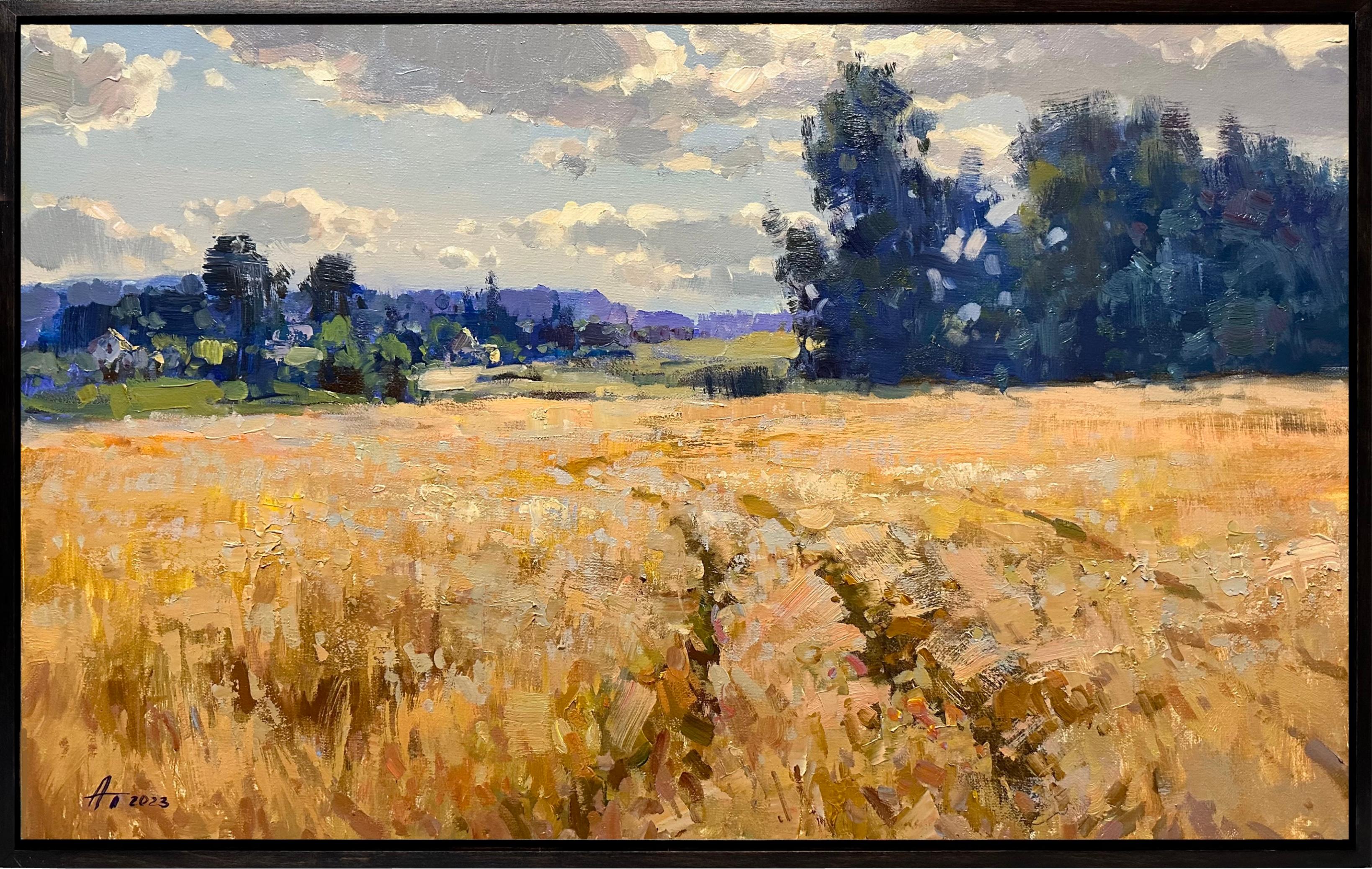 Rye Original Field Landscape Oil Painting by Andrei Belaichuk For Sale 4