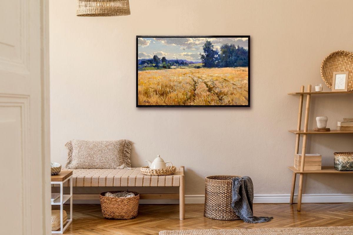 Rye Paisaje de campo original Pintura al óleo de Andrei Belaichuk en venta 4