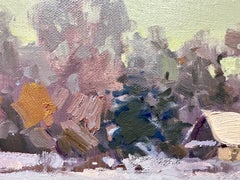 Peinture à l'huile originale d'un paysage d'hiver par Andrei Belaichuk
