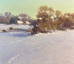 Winter Original Landscape Oil Painting by Andrei Belaichuk