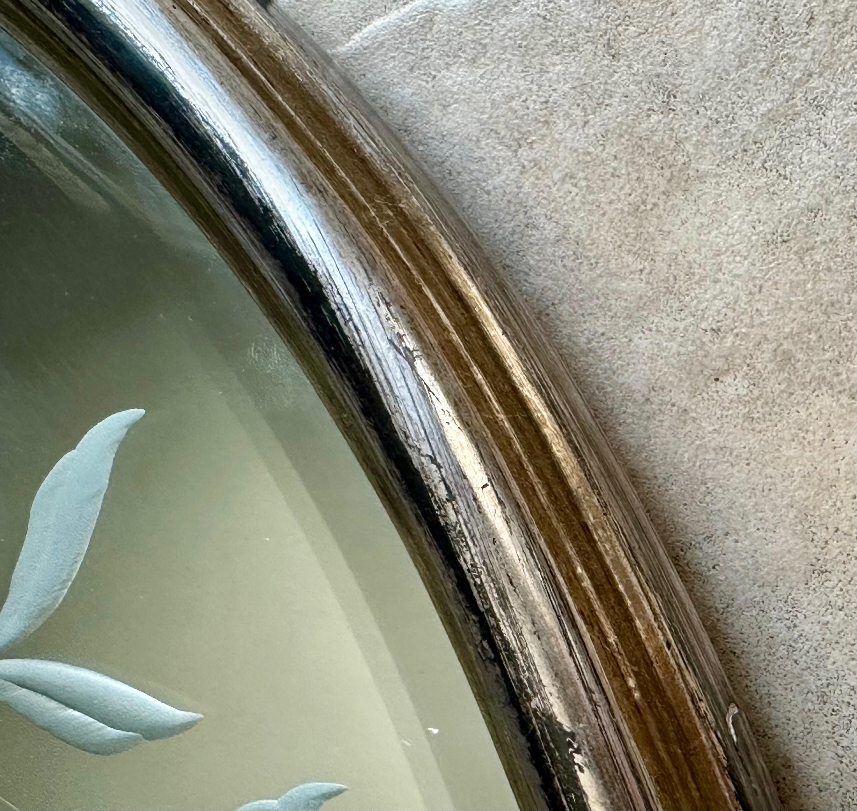 ANDREI ENZO Labarge Italian Etched Arched Wall Mirror For Sale 9