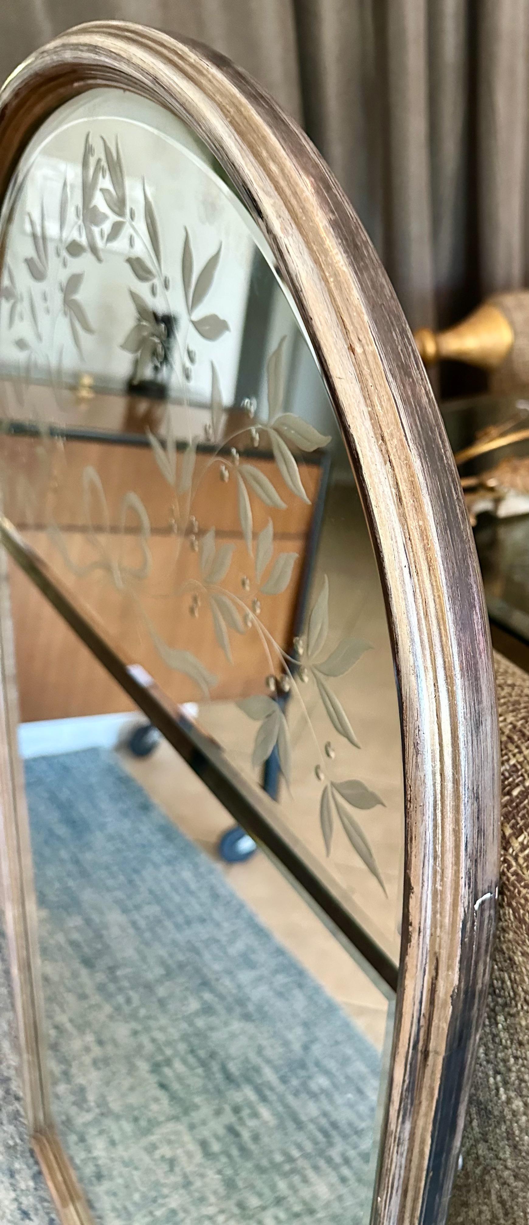 ANDREI ENZO Labarge Italian Etched Arched Wall Mirror For Sale 10