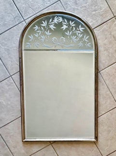 ANDREI ENZO Labarge Italian Etched Arched Wall Mirror