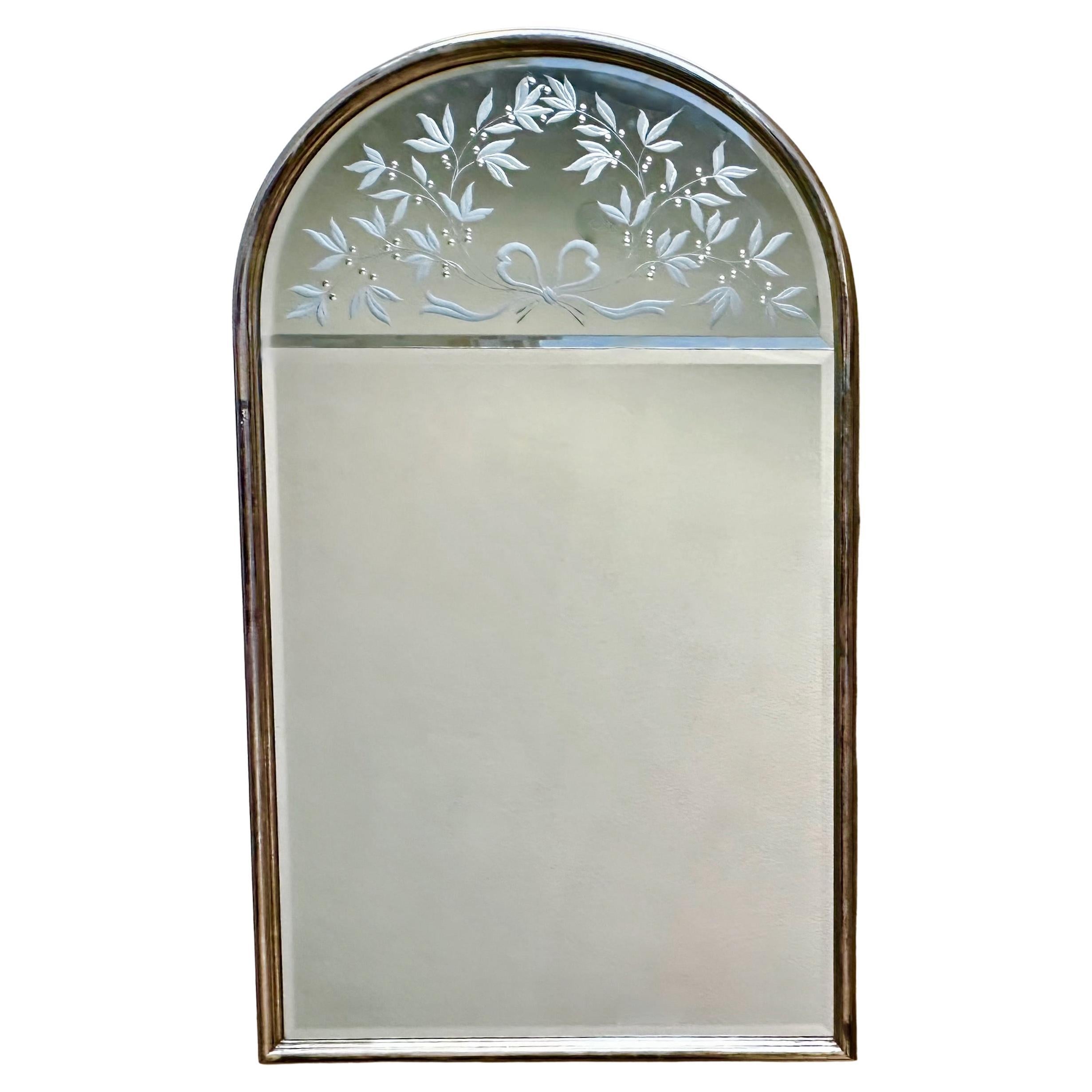ANDREI ENZO Labarge Italian Etched Arched Wall Mirror