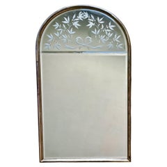 ANDREI ENZO Labarge Italian Etched Arched Wall Mirror