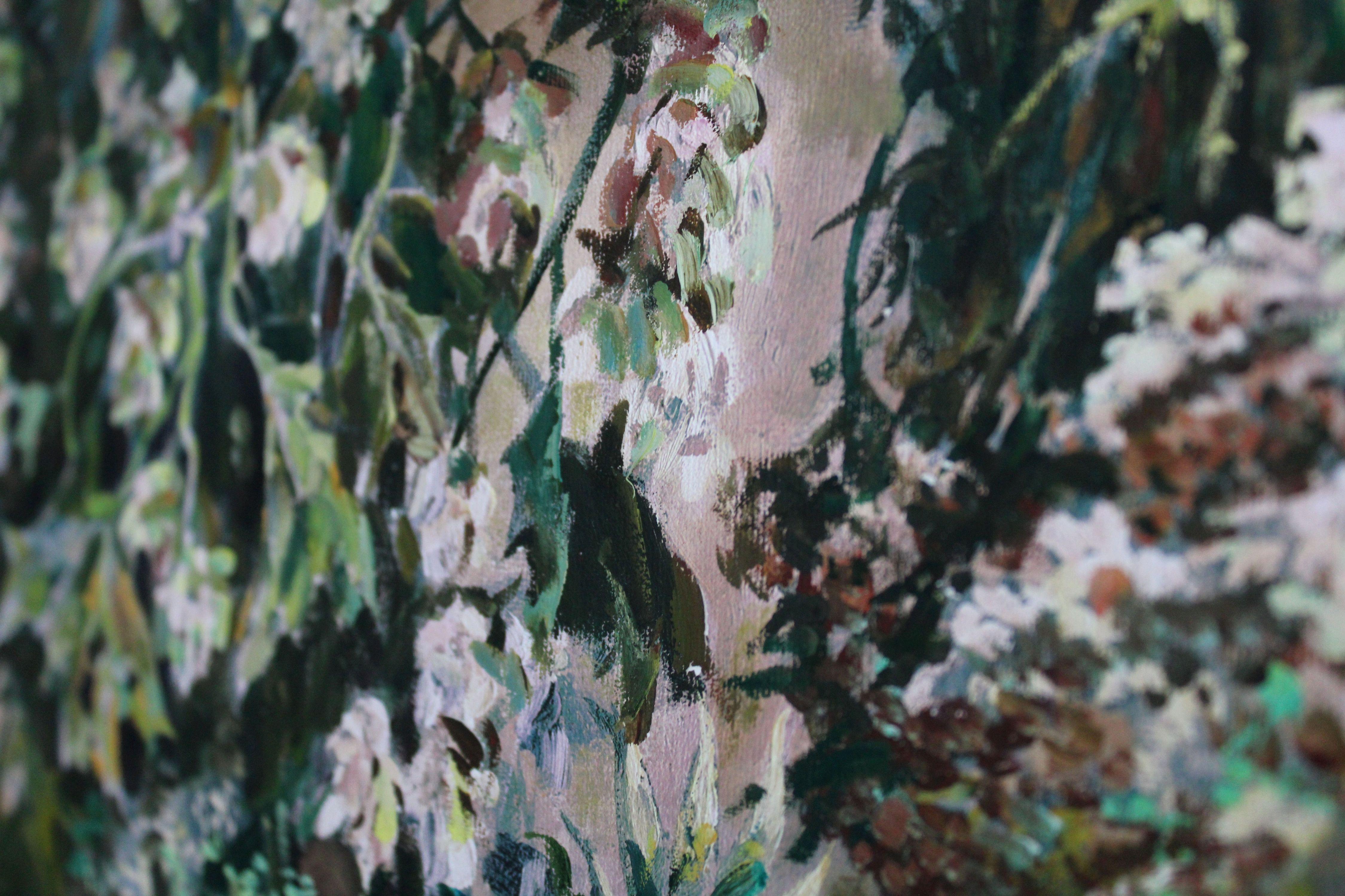 Stilleben mit Wildblumen. Öl auf Leinwand, 80,5x60,5 cm im Angebot 5