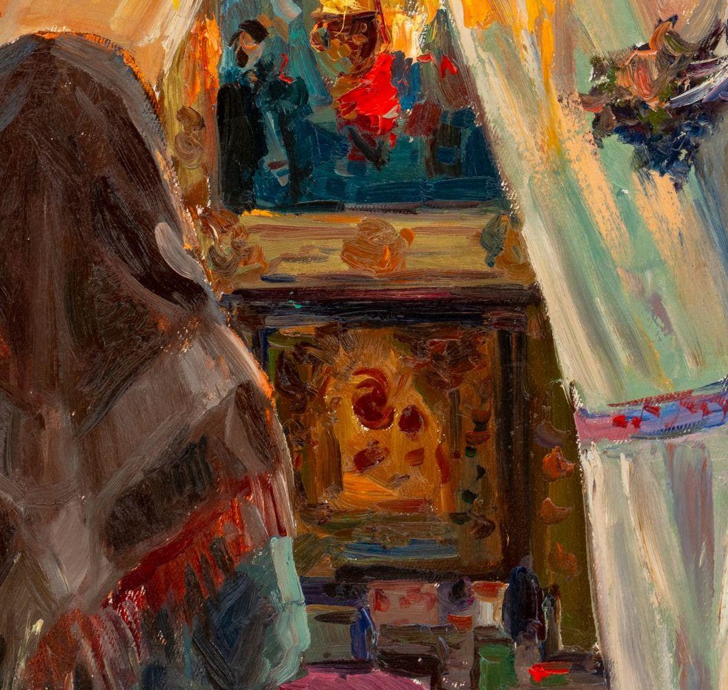 Scène intérieure - Post-impressionnisme Painting par Andrei Illich Potapenko
