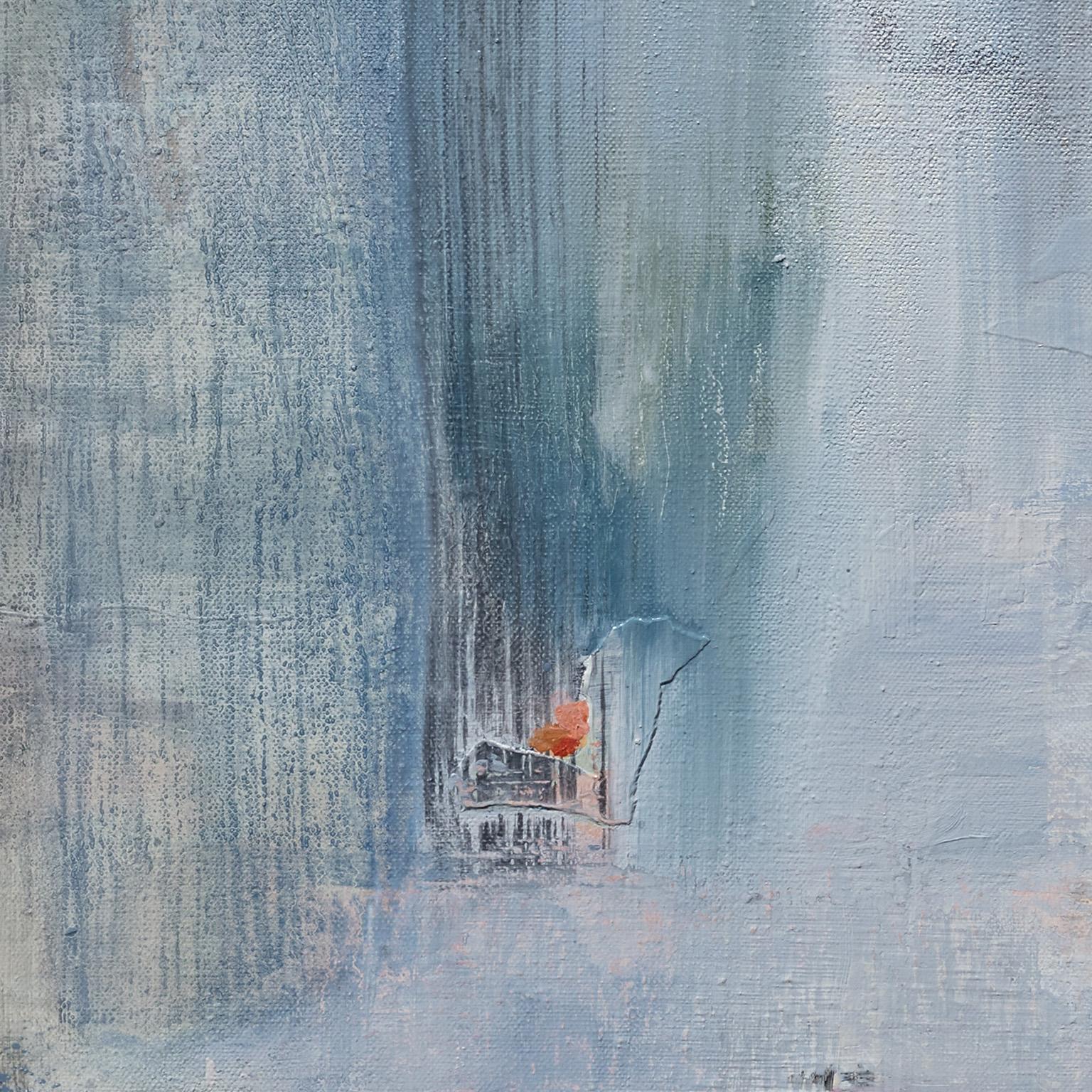 Arrivo anticipato - Quadro di paesaggio astratto blu su tela - Painting Astratto di Andrei Petrov