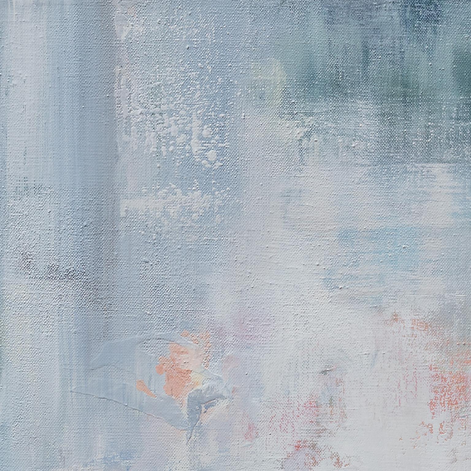 Early Arrival di Andrei Petrov è un dipinto a olio su tela di un paesaggio astratto di 32 x 48 pollici.
Si tratta di un'astrazione lirica in blu con un accento di rosa. Il riferimento a un paesaggio naturale è evidente. Petrov lavora applicando