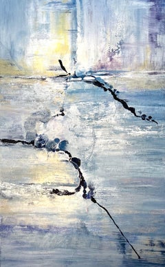 MATING SEASON - vertical abstract painting on canvas