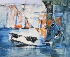 SHADED LOCATION - small multi-colored gestural abstract painting