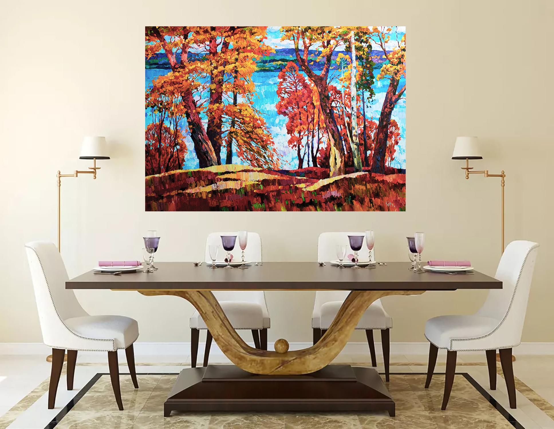 Un grande fiume - Painting Color-Field di Andrei Sitsko