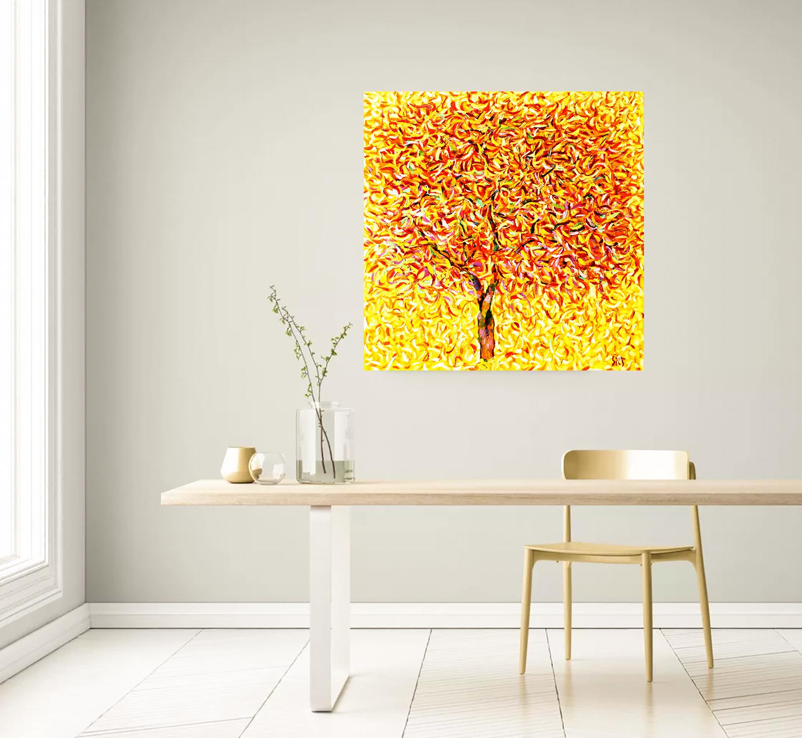 Albero di mele II. Serie astratta. - Painting di Andrei Sitsko
