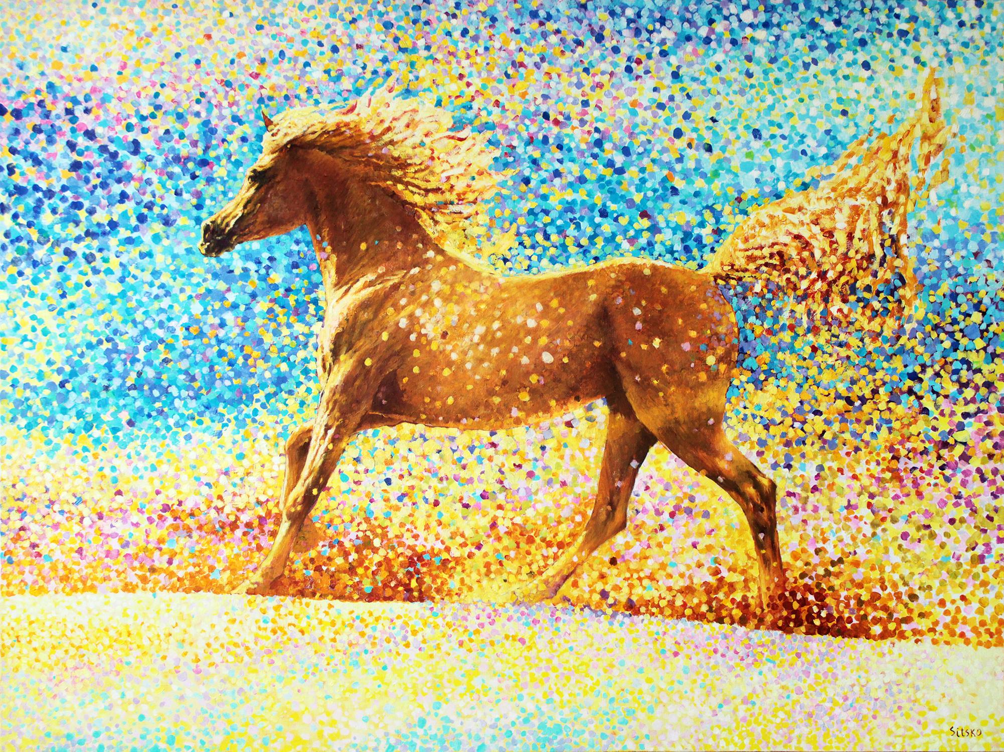 Andrei Sitsko Animal Painting - Arabia. Golden sand series