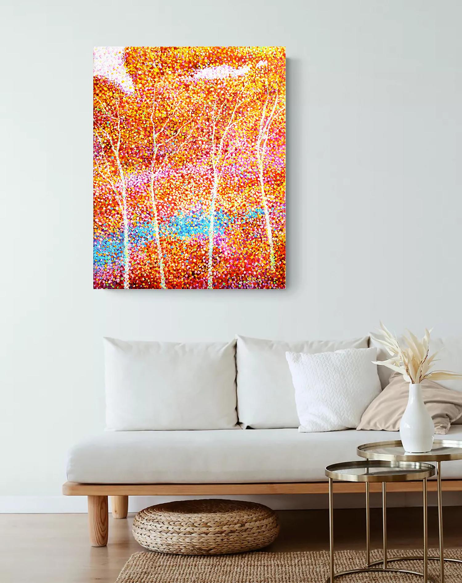 Colores de otoño. Serie Paisaje. - Painting Puntillista de Andrei Sitsko