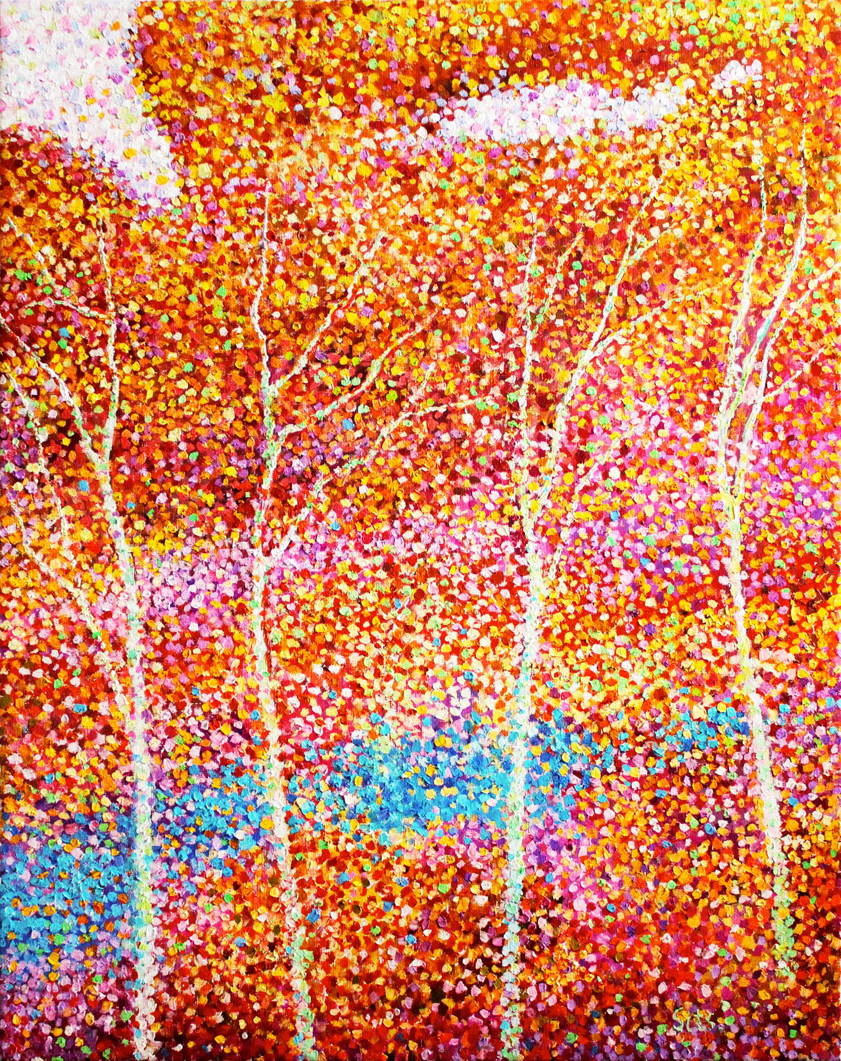 Colores de otoño. Serie Paisaje. - Landscape Painting Naranja de Andrei Sitsko