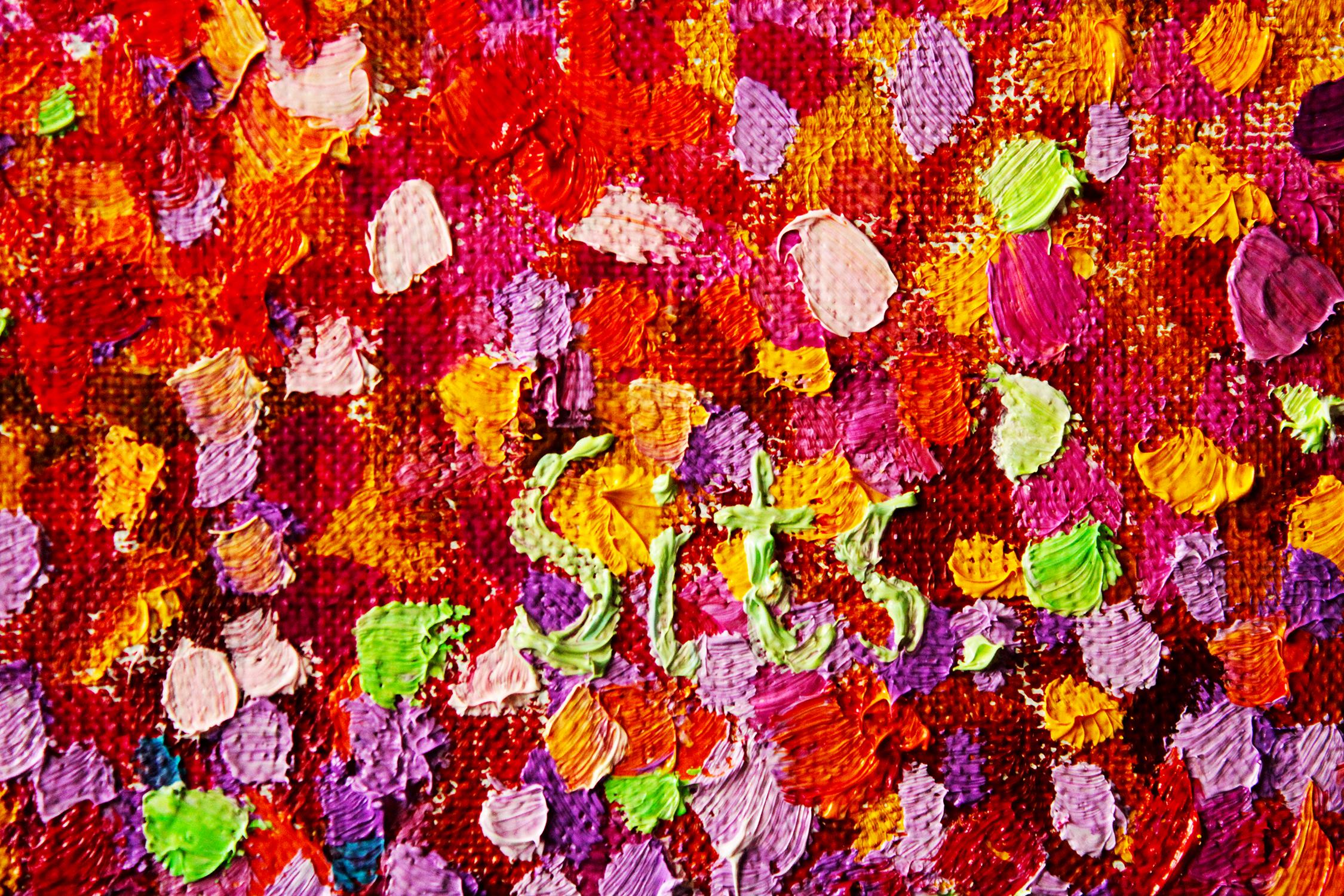 En este óleo de textura vibrante, exploro la esencia jubilosa del esplendor del otoño. Cada pincelada representa una alegre danza de hojas que se arremolinan en el aire enérgico, encapsulando la calidez y la energía transformadora de la estación.