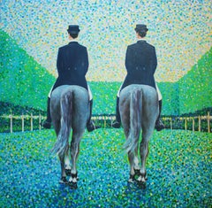Business Partners Original Oil Painting with Hourses by Andrei Sitsko 