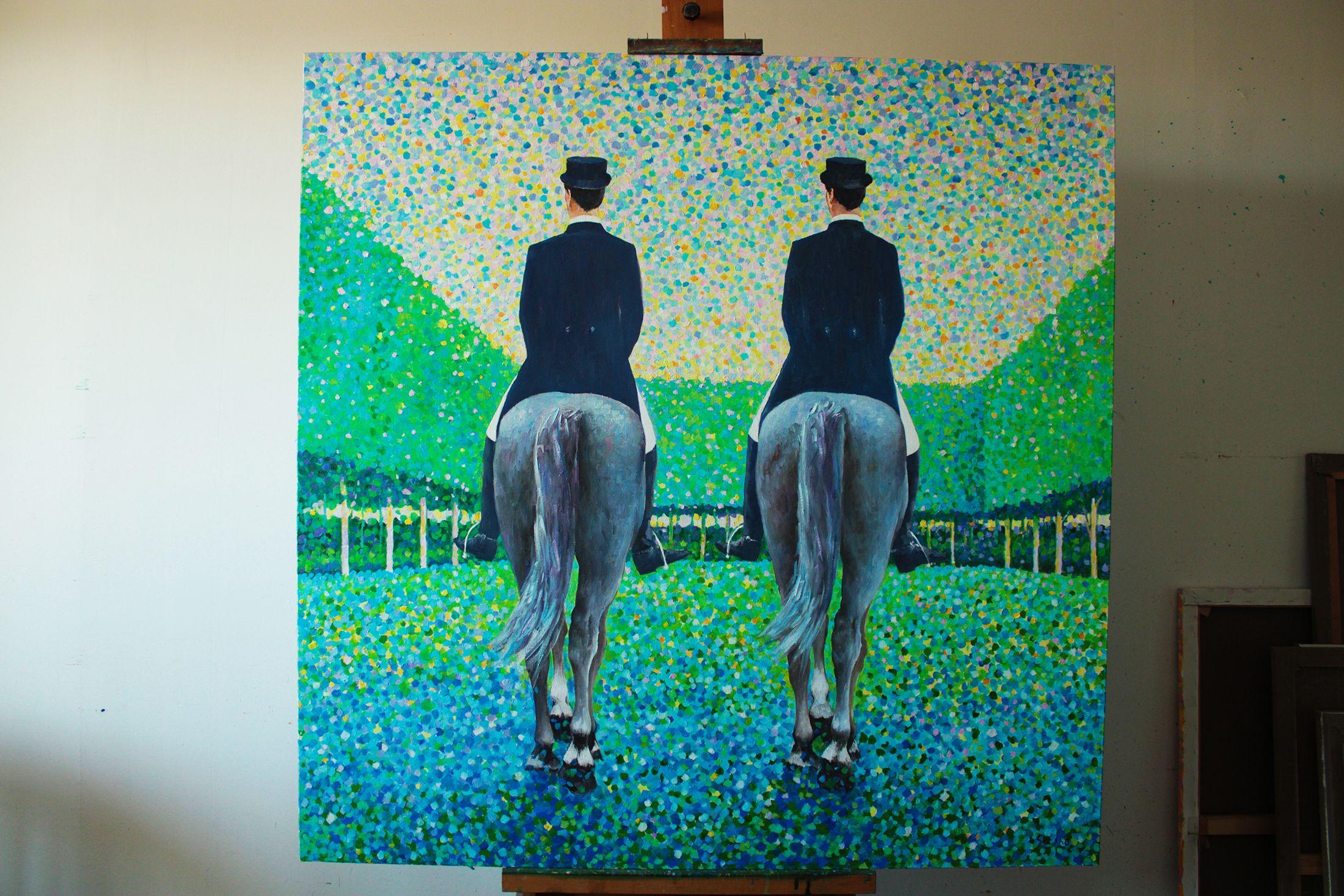 Business partners, Painting, Oil on Canvas For Sale 1