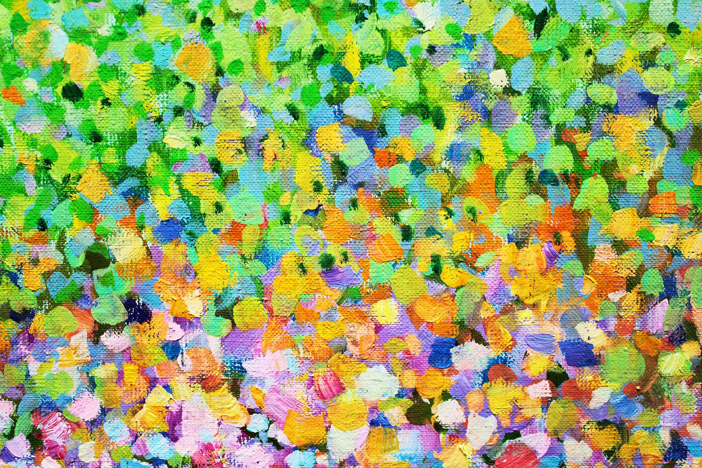 Parco cittadino, Pittura, Olio su tela - Painting Puntinismo di Andrei Sitsko