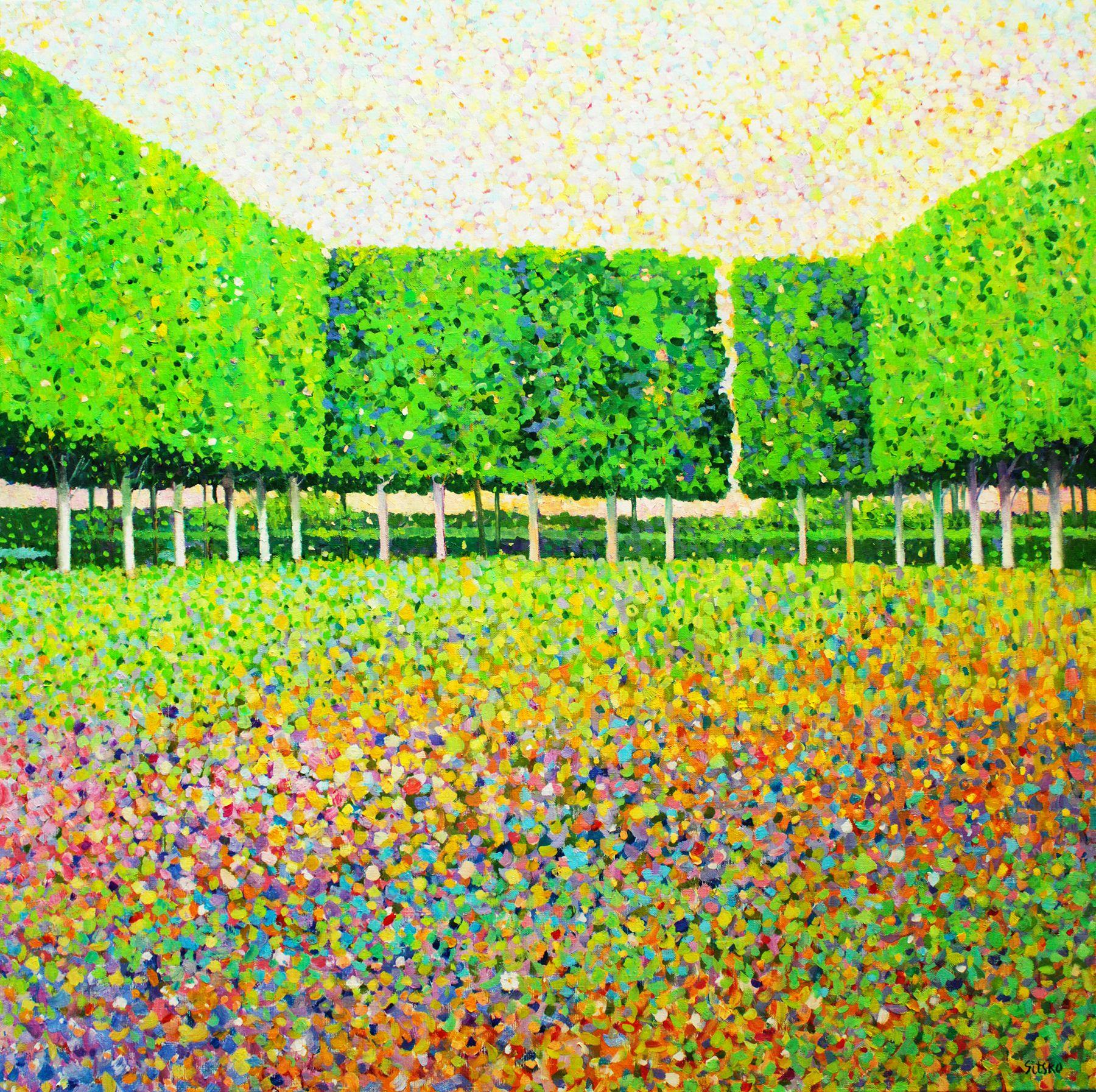 Parco cittadino, Pittura, Olio su tela - Painting di Andrei Sitsko