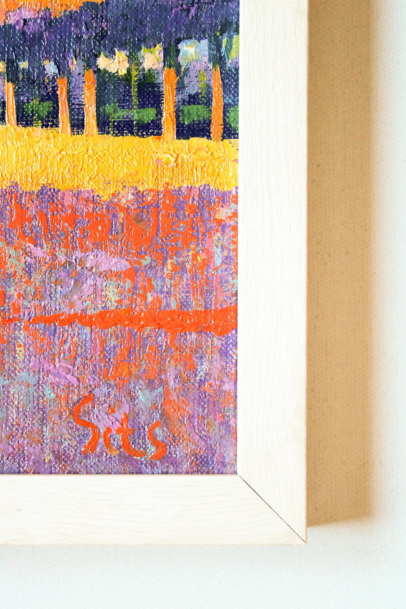 City Park V (Orange), Landscape Painting, von Andrei Sitsko