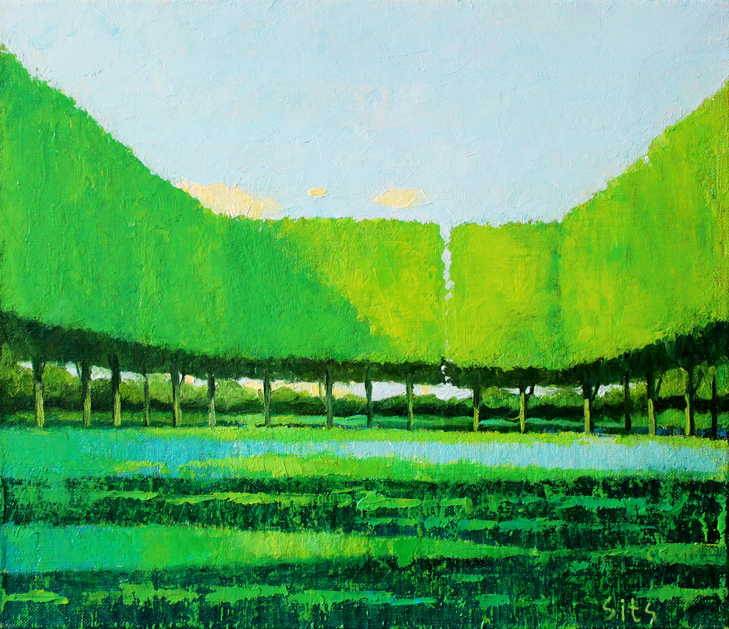 City park VI Original Oil Landscape painting by Andrei Sitsko For Sale 1