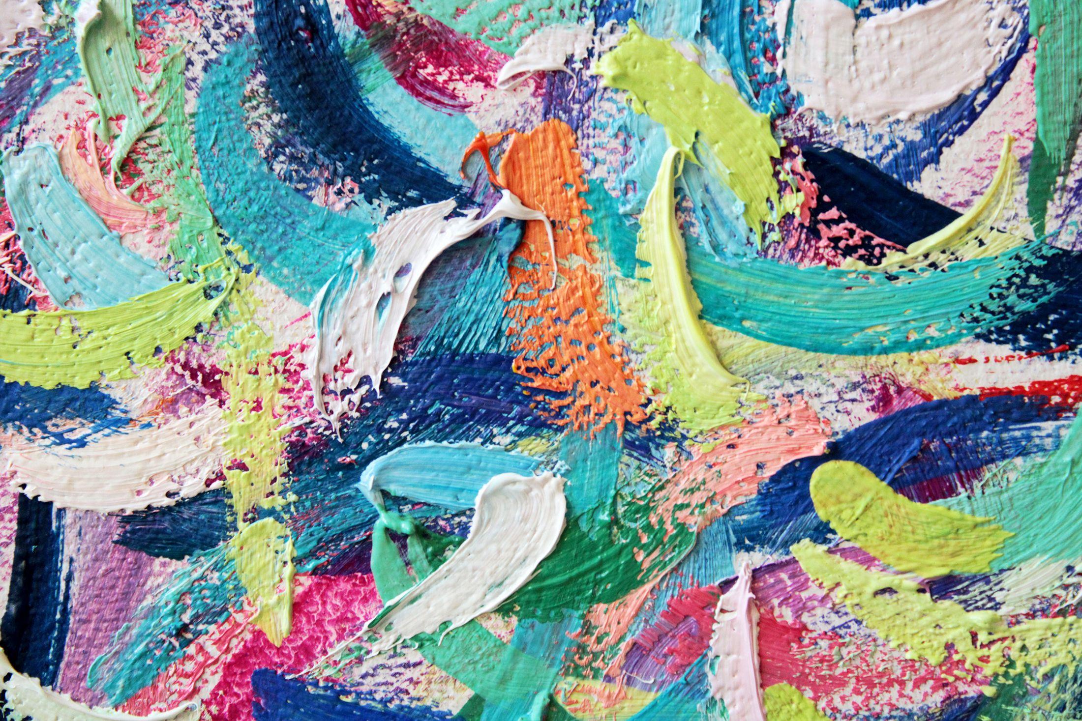 City Park XIX, Gemälde, Öl auf Leinwand (Blau), Abstract Painting, von Andrei Sitsko