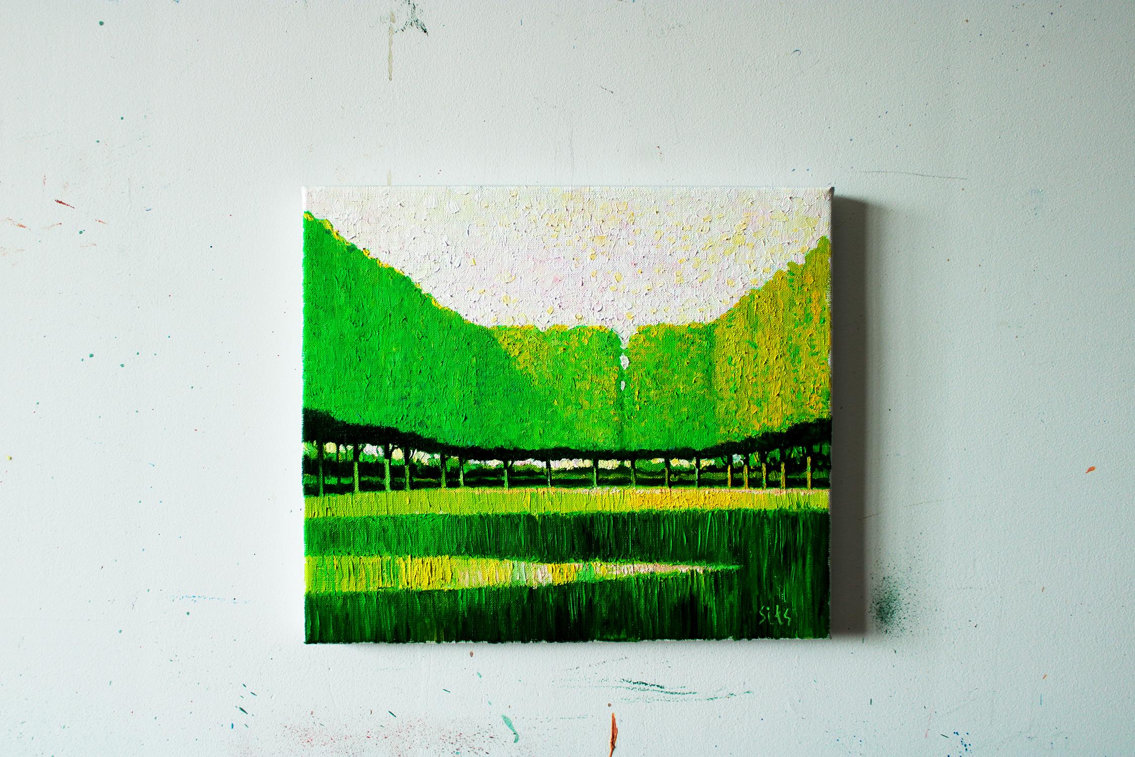Parco cittadino XXII - Landscape Painting Verde di Andrei Sitsko