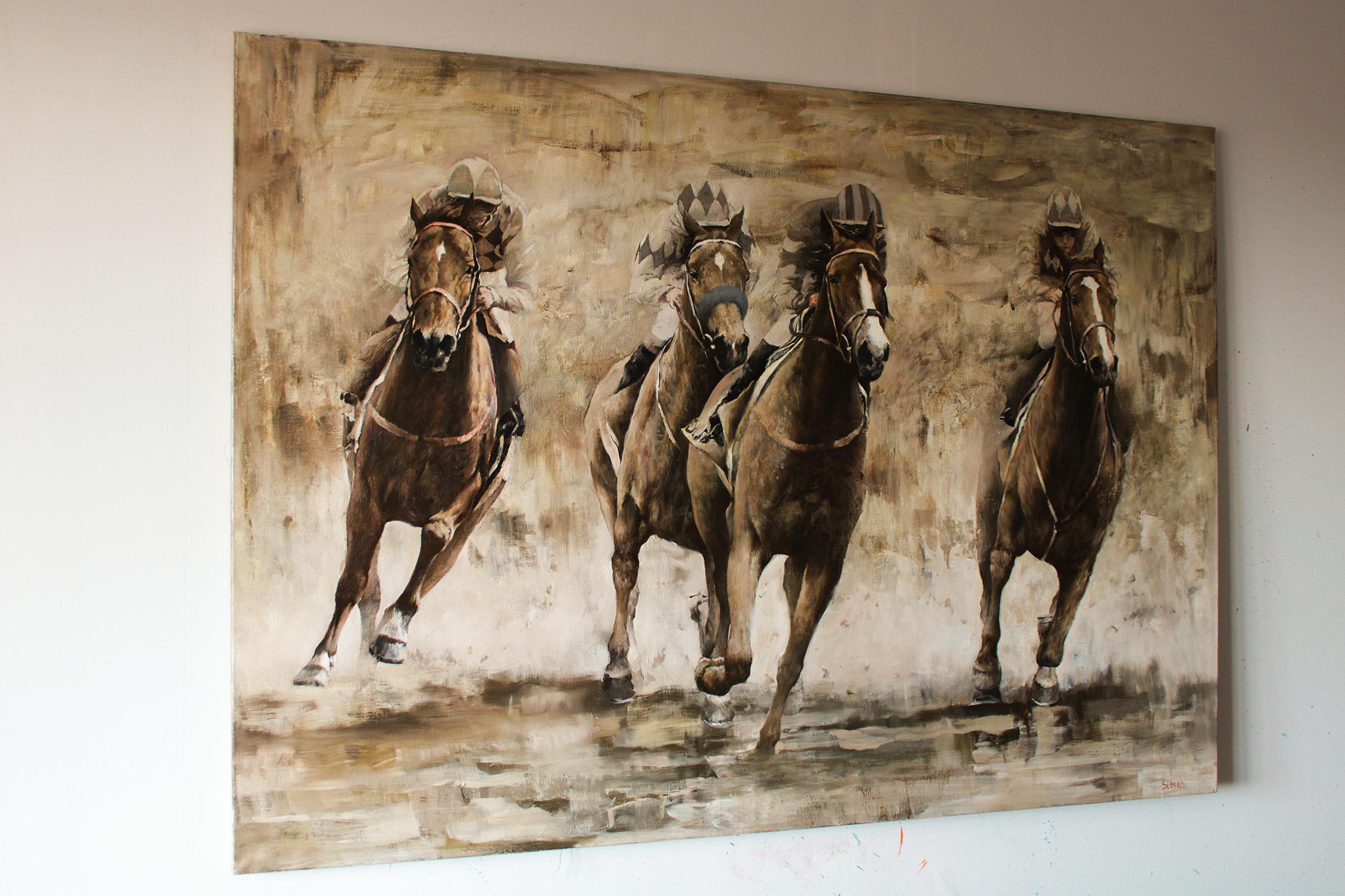 Derby - Landscape Painting Marrone di Andrei Sitsko