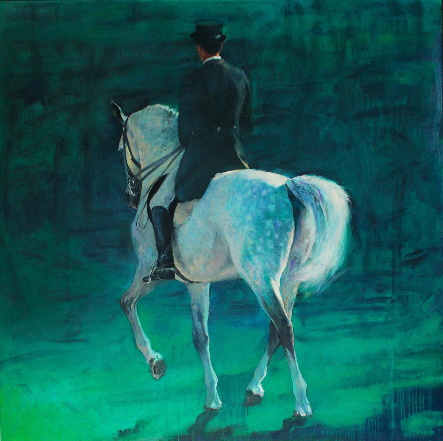  This painting is dedicated to courage, strength, and beauty. Man and horse, interaction, love. Powerful and restrained color.
• Linen canvas, high-quality oil paints. 
• Two coats of protective gloss varnish were applied to protect the painting