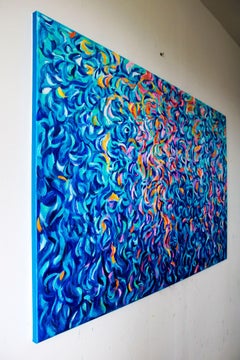 Lumières du soir. Lago di Garda Italie, Peinture, Huile sur toile
