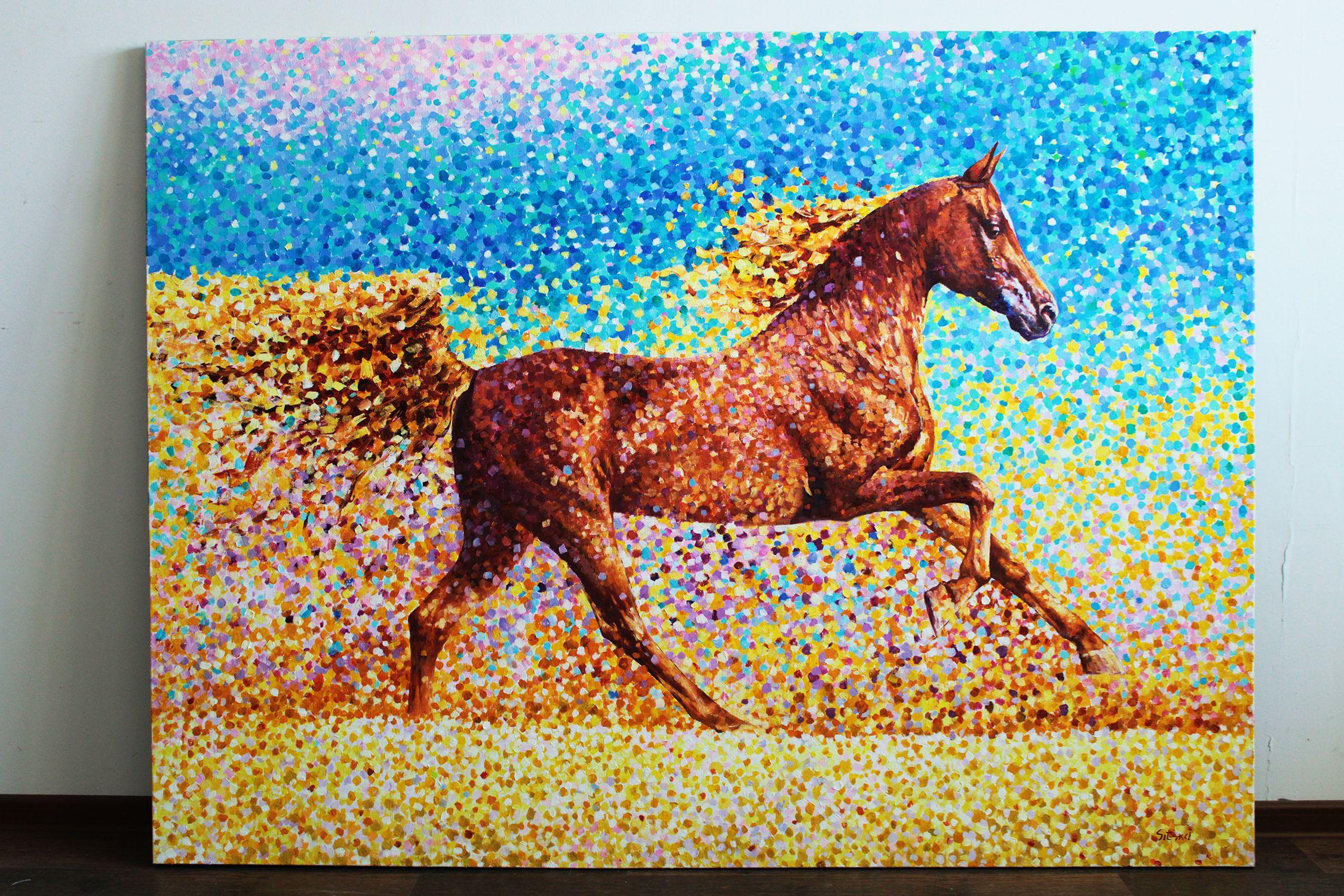 Goldener Sand II, Gemälde, Öl auf Leinwand (Art déco), Painting, von Andrei Sitsko