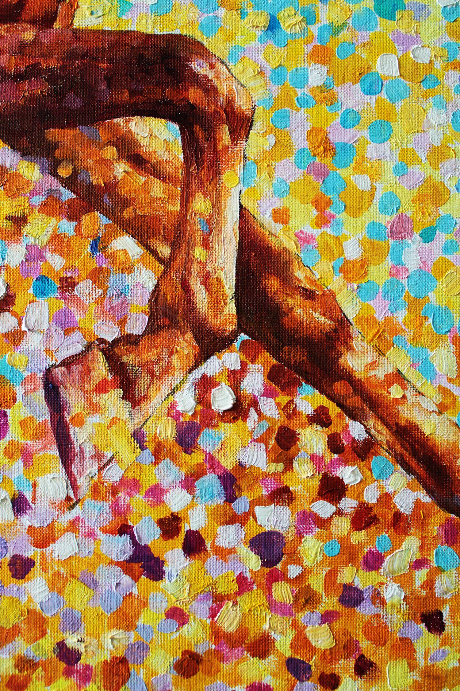 Goldener Sand II, Gemälde, Öl auf Leinwand im Angebot 2