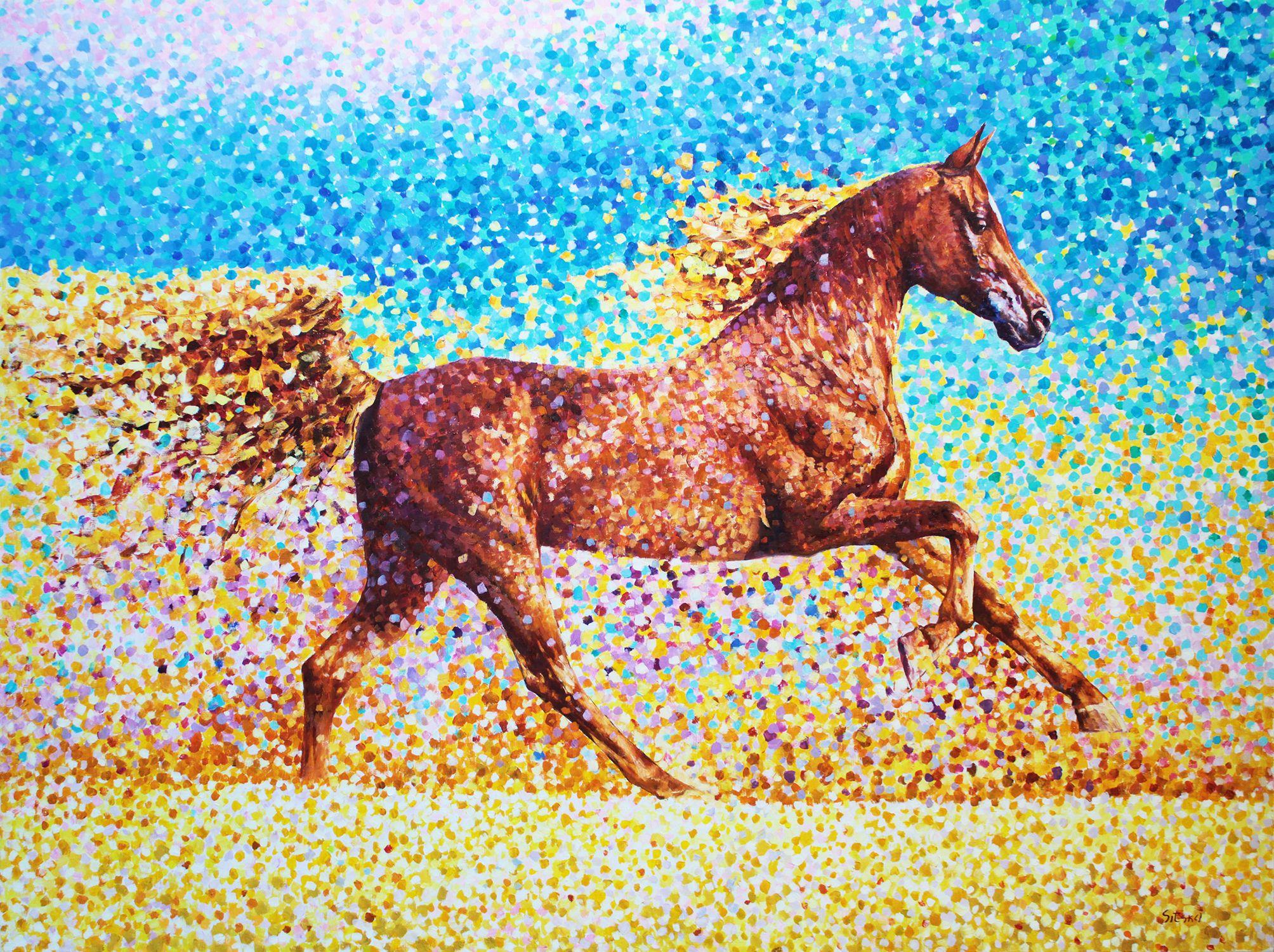 Goldener Sand II, Gemälde, Öl auf Leinwand – Painting von Andrei Sitsko