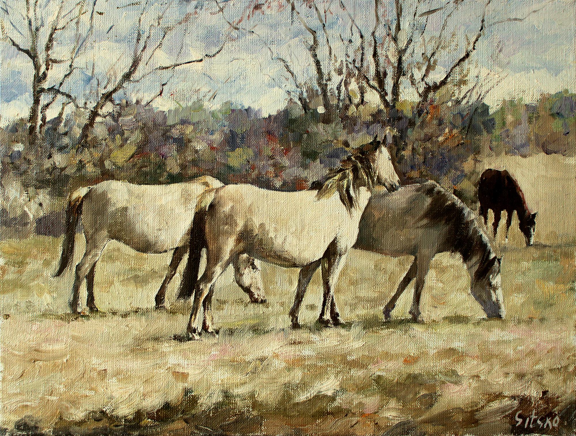 Andrei Sitsko Animal Painting - Horses