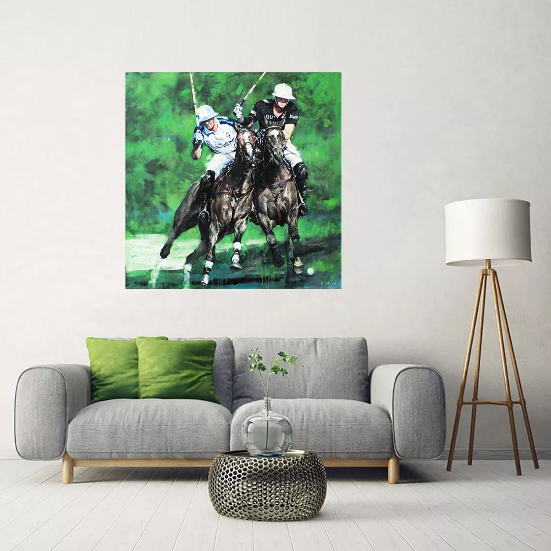 Polo. Serie Pferde. (Abstrakter Expressionismus), Painting, von Andrei Sitsko